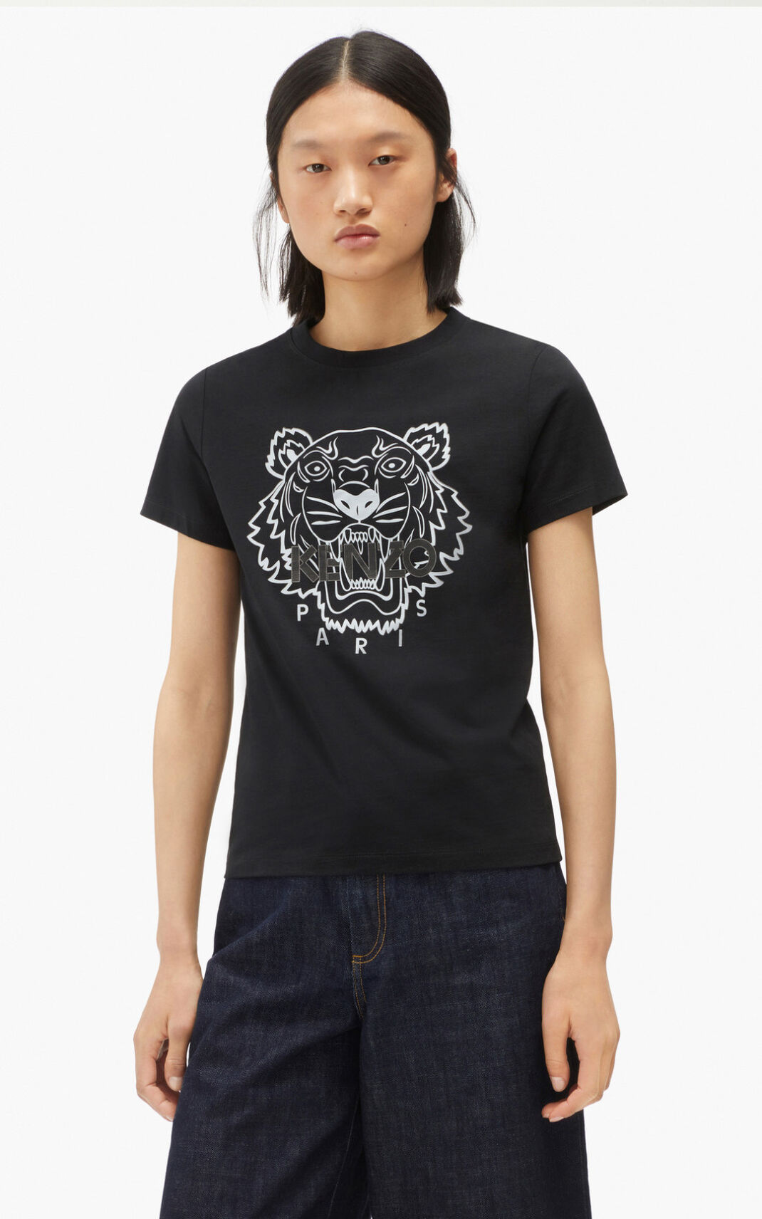 Camiseta Kenzo The Inverno Capsule Tiger Feminino - Pretas | 214GSIAKT